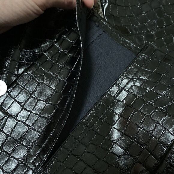 Zara Faux Leather Vegan Croc Leather Pants Size Medium - Picture 8 of 16